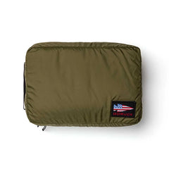 GORUCK 20L Ranger Green packing cube with American flag logo patch on white background