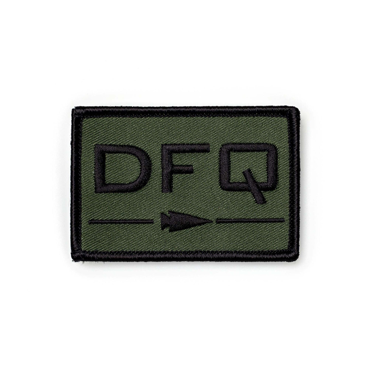 The Patch - DFQ is a green and black embroidered patch with 