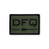 GORUCK DFQ OD Green Black morale patch with arrowhead and black border