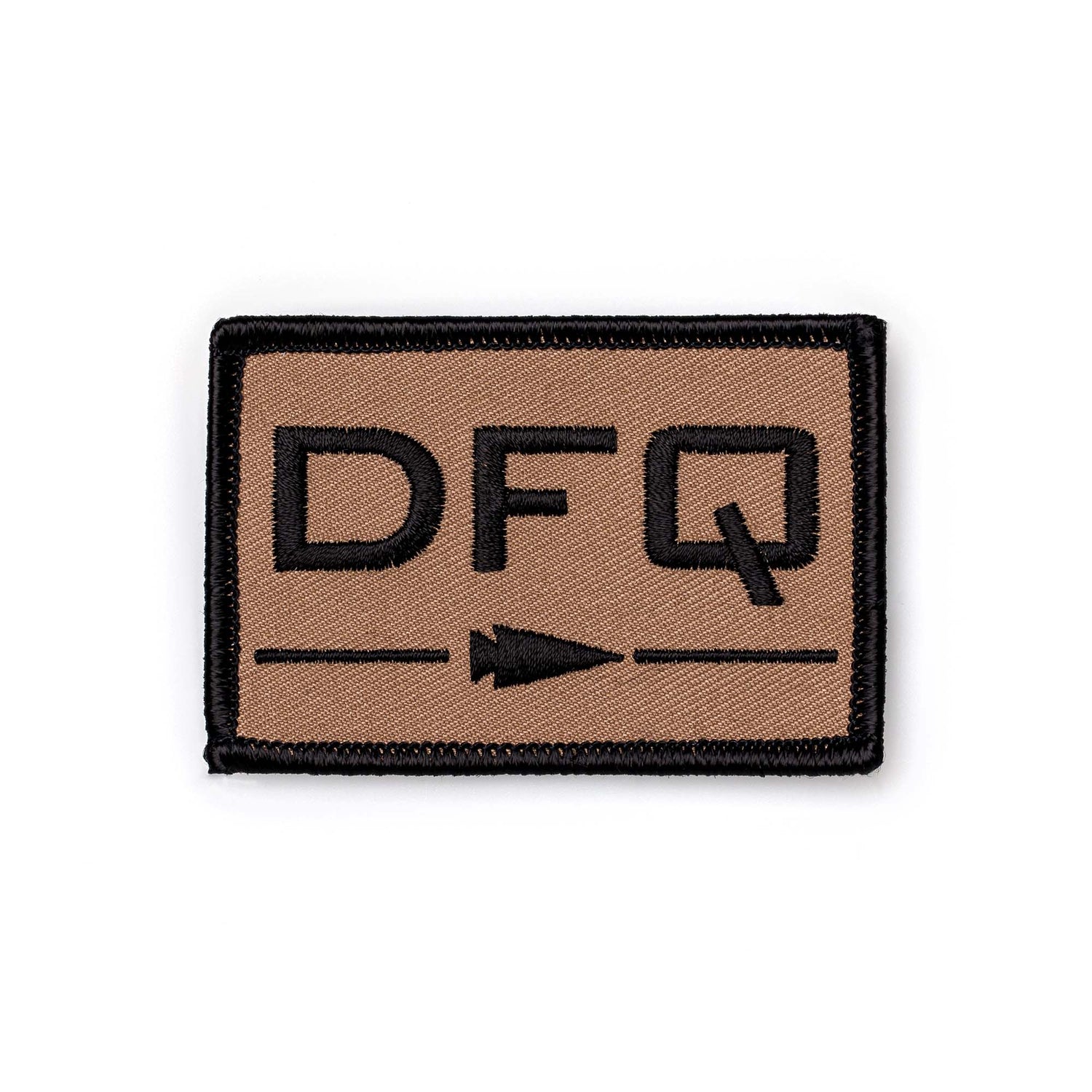 The Patch - DFQ is a rectangular Velcro patch featuring 