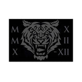 GORUCK Tribe 2022 patch with fierce tiger face and Roman numerals on black background