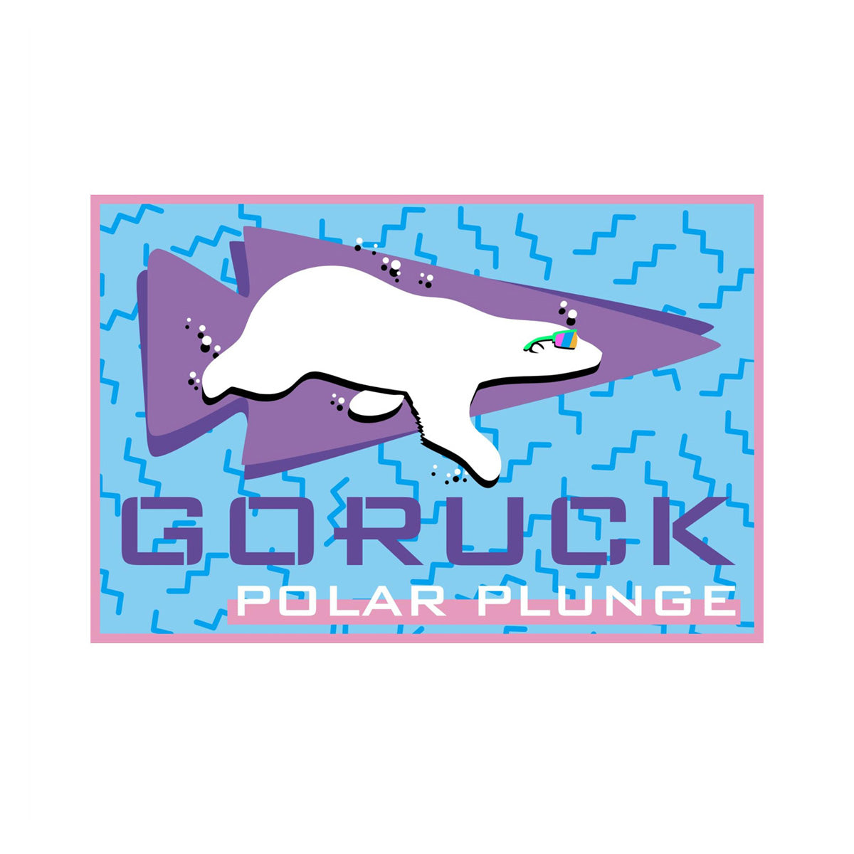 Illustration of a cartoon polar bear sliding on ice with 