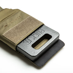 The RPC 3.0 + 10lb Ruck Sandplate fits into a "GORUCK" sleeve, making it ideal for adding resistance to your Ruck Plate Carrier during weighted training.