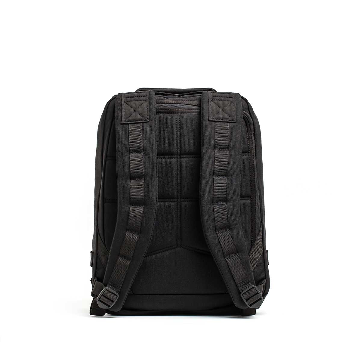 The Radio Ruck USA Throwback backpack is shown from the back with padded shoulder straps, a quilted design, and a bombproof laptop compartment inspired by Special Forces Radio Ruck packs, set against a white background.