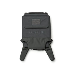 A folded black RPC 3.0 + 10lb Ruck Sandplate backpack with padded straps is shown from above on a white background—ideal for pairing with your weighted training vest or Ruck Plate Carrier.