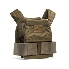 GORUCK Ranger Green weight vest for rucking, durable design, front view on white background