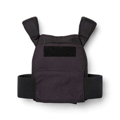 The Rucking Weight Vest is a black tactical vest with adjustable shoulder and waist straps, designed for rucking and compatible with Curved Ruck Plates, shown on a white background.