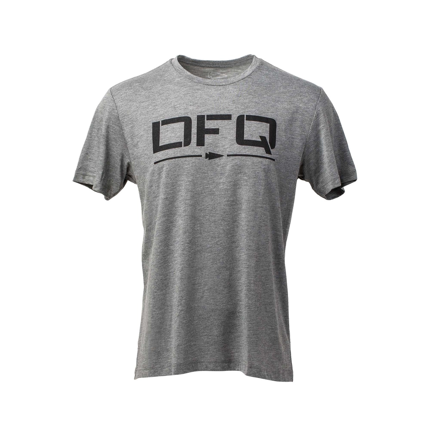 The DFQ Tee - Tri-Blend is a heather gray premium t-shirt with 