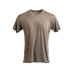 Slick Short Sleeve Tee - Tri-BlendX in plain light brown, shown from the front on a white background.