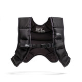 GORUCK black weighted Spy Ruck vest for rucking fitness, front view on white background
