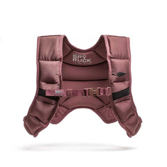 GORUCK Spy Ruck maroon weighted vest with front buckle, isolated on white background