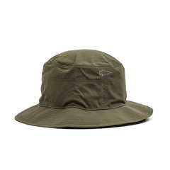 The Boonie Hat - Slick - ToughDry in olive green features a wide brim for sun protection, durable ToughDry fabric, and a small arrowhead logo on the side. Displayed against a plain white background.