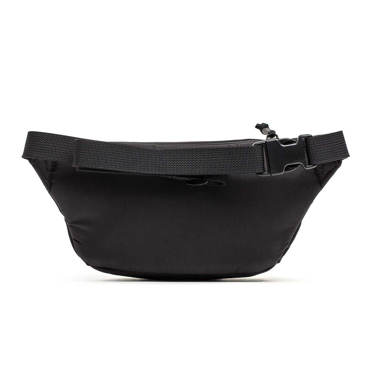 The Tactical FP1 is a black waist bag with an adjustable strap and buckle, featuring stealth zipper pulls for added security. Shown against a white background.