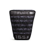 GORUCK 165lb Tombstone ruck weight in black frogskin camo with visible branding