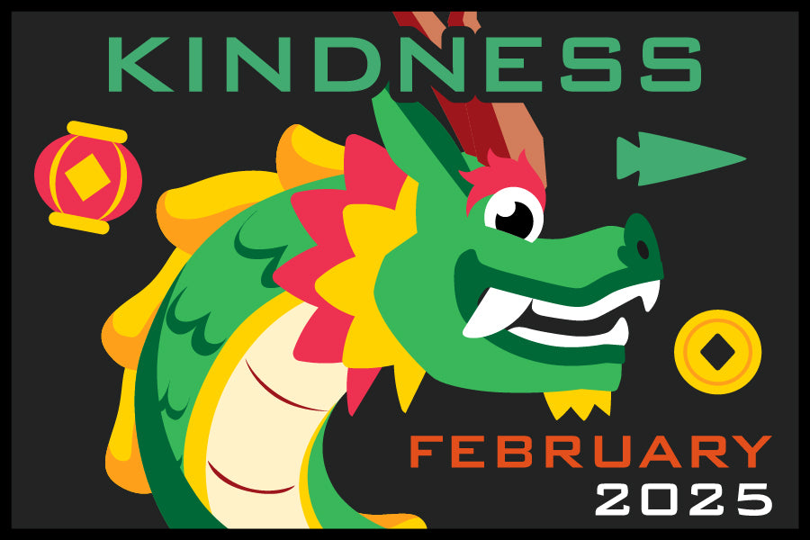 Colorful dragon head with coins and 