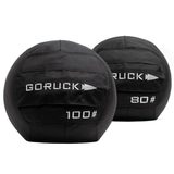 Two black Medicine Ball Bundle sandbags labeled 100 and 80 sit side by side on a white background, ideal for home gyms or portable training sessions.