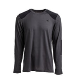 Men’s Commando Long Sleeve - Merino Wool in dark gray, features black reinforced shoulders. Shown on a plain white background.