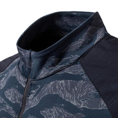 GORUCK black tiger stripe full zip jacket close-up, high collar, durable rucking gear
