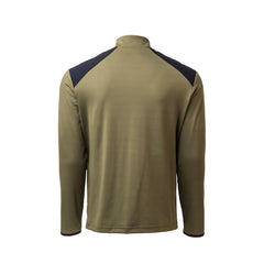 GORUCK Ranger Green men's full zip jacket with black shoulder panels, back view