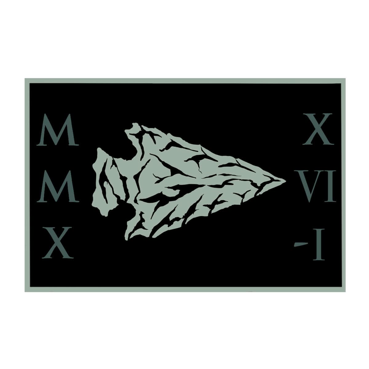A jagged arrowhead is centered on a black background for Tribe Membership, with Roman numerals in each corner.