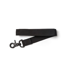 A Small Dog Leash from GORUCK, crafted from durable, military-grade nylon in a sleek black color, featuring a secure swivel hook clip on one end, is laid flat on a white background.