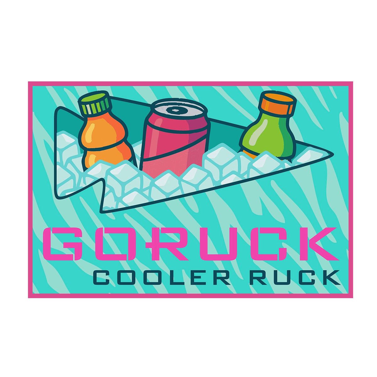 Carry your drinks and ice in a two-person cooler with the bold “Patch - Cooler Ruck” logo—perfect for your next summer fitness challenge.