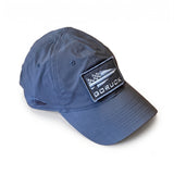 The Performance TAC Hat - TOUGHDRY features a blue cap with a “GORUCK” patch and rocket design on the front, crafted from durable and comfortable ToughDry fabric. This military-style performance hat is displayed on a white background.