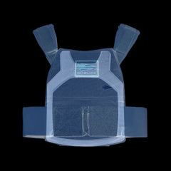 The Rucking Weight Vest is navy blue with shoulder straps for rucking and features a visible GORUCK logo on the chest.