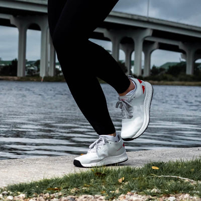 Women's Rough Runners - Light Grey + Red + White