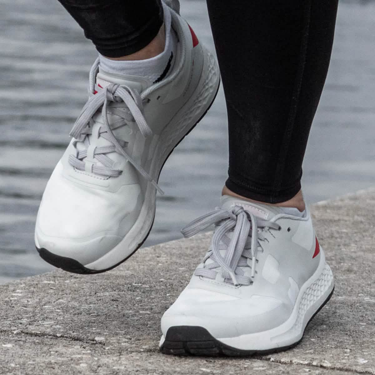 Women's Rough Runners - Light Grey + Red + White