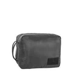 Compact black GORUCK gear pouch with side handle and hook-and-loop patch, durable fabric