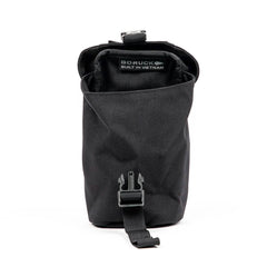 Black GORUCK full panel water bottle pocket with buckle, built in Vietnam, durable rucking gear accessory