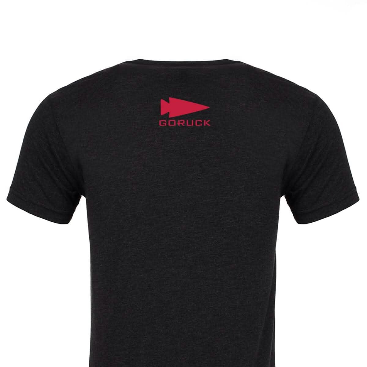 Back of the T-shirt - It's Not About You: premium tri-blend with a red arrowhead logo and 