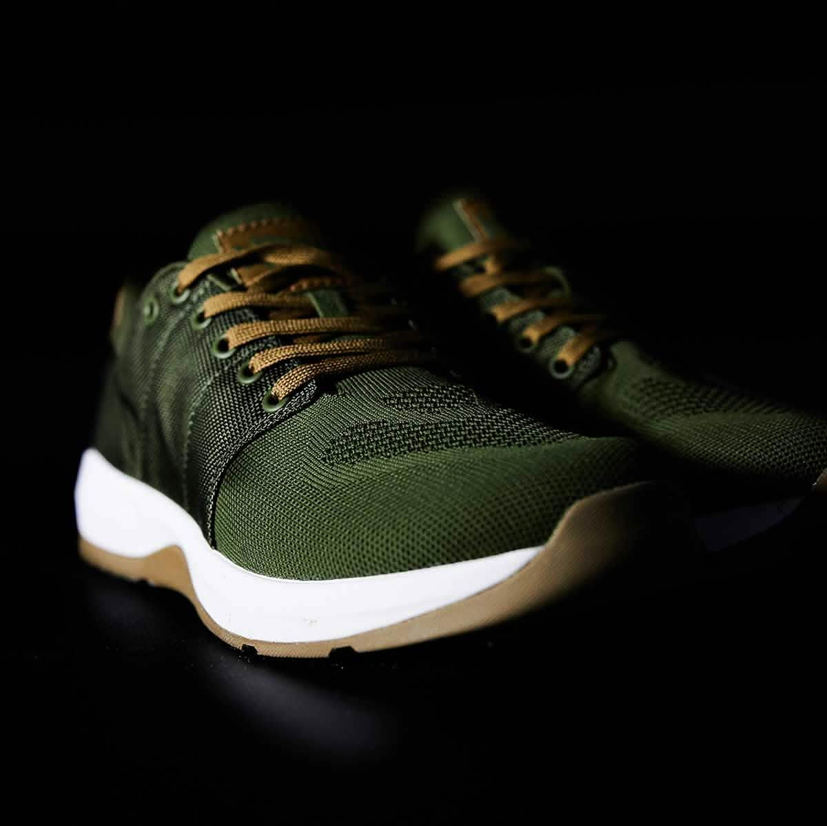 Men's Ballistic Trainers - Green + White + Gum