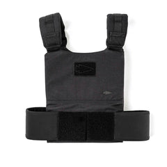 The Training Weight Vest - Black is a tactical plate carrier with adjustable shoulder straps and velcro closure, ideal for training. Shown against a white background.