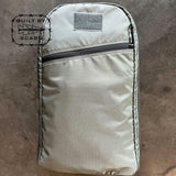 GORUCK bullet rucksack in gray with front zipper pocket and patch panel, tough rucking gear