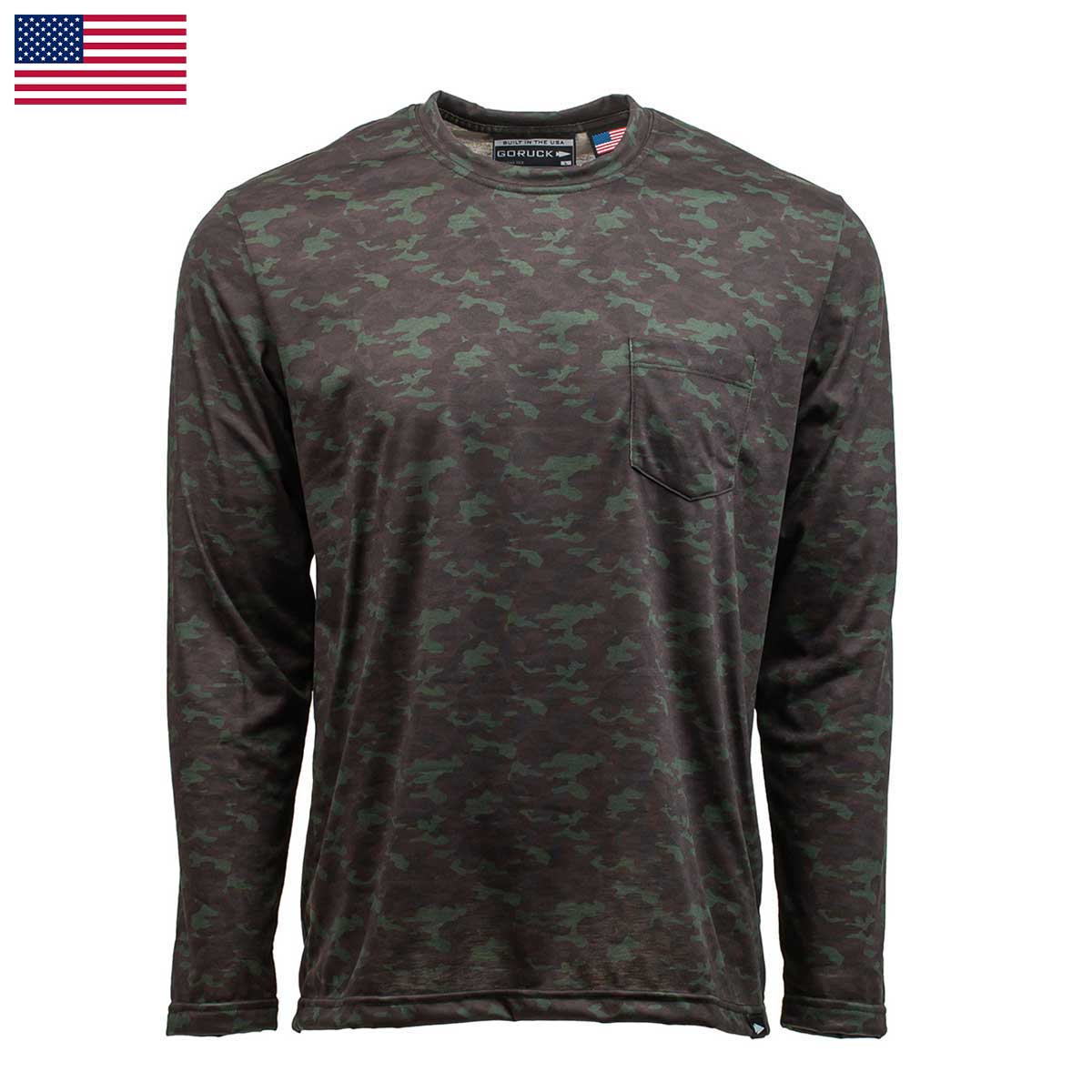 dark camo long sleeve shirt made in the united states of america