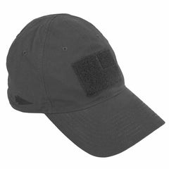 The Performance TAC Hat - TOUGHDRY by GORUCK features a curved brim and adjustable strap, with a rectangular patch on the front and a smaller one on the side. Crafted from ToughDry® fabric, it combines a sleek, minimalist design with sweat-wicking performance for maximum comfort.