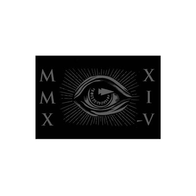 A depiction of an eye with a triangular symbol in the pupil, encircled by rays, evokes the design of GORUCK's Tribe patches. The Roman numerals MMXIX (2019) and MMXV (2015) are set against a black backdrop, capturing the essence of seeking challenge through its bold imagery.
